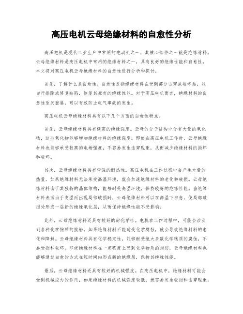 高压电机云母绝缘材料的自愈性分析