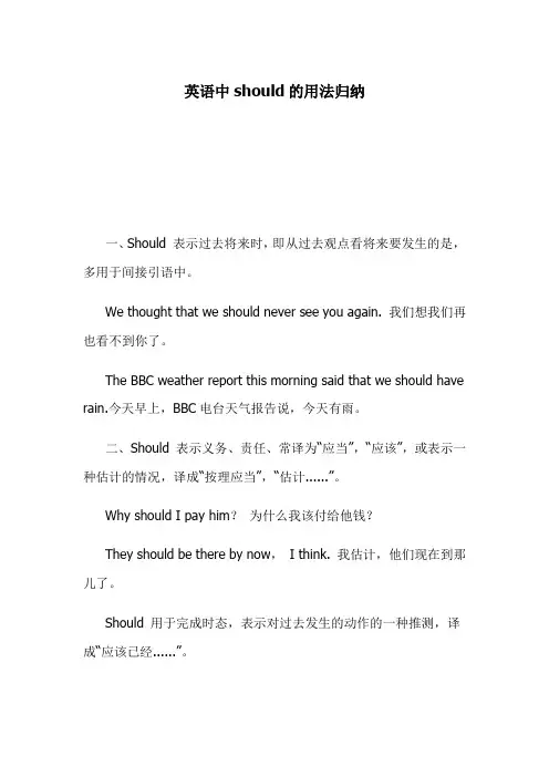 英语中should的用法归纳