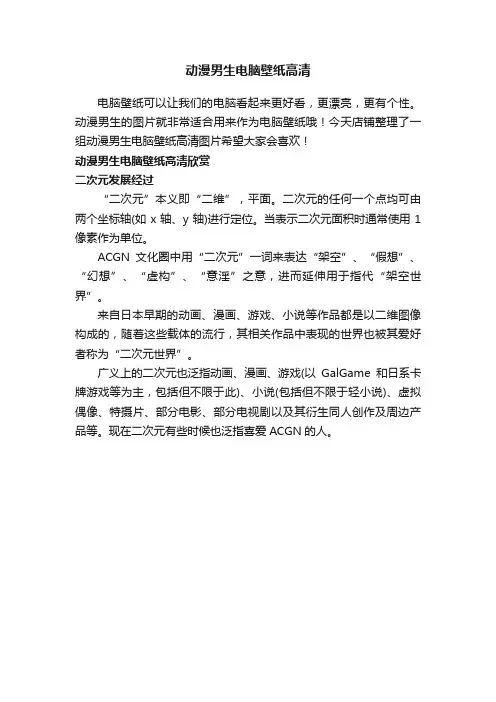 动漫男生电脑壁纸高清
