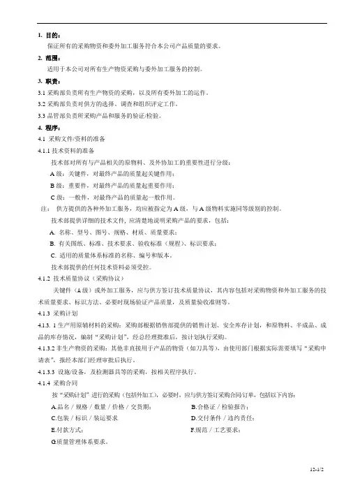 采购控制程序