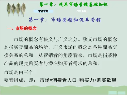 汽车市场营销基础知识PPT课件(42页)精选全文