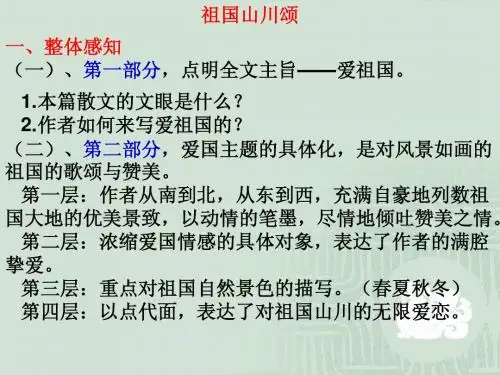 [初中语文]祖国山川颂复习ppt课件