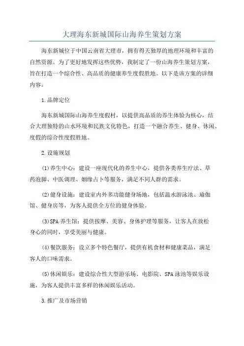 大理海东新城国际山海养生策划方案