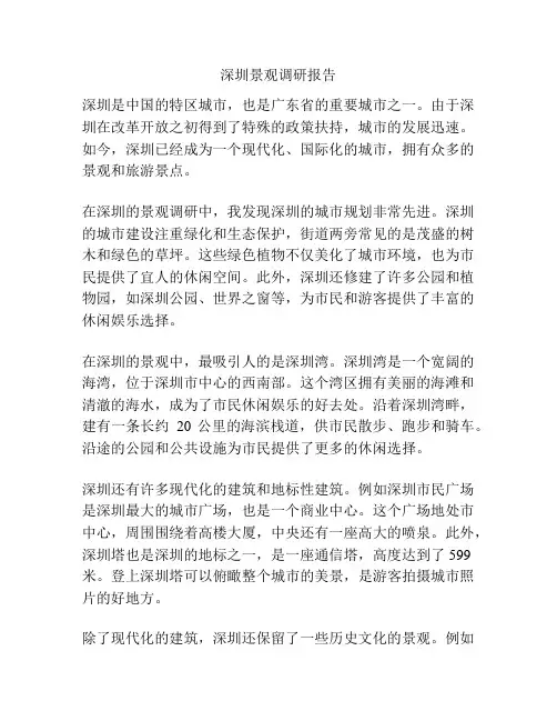 深圳景观调研报告