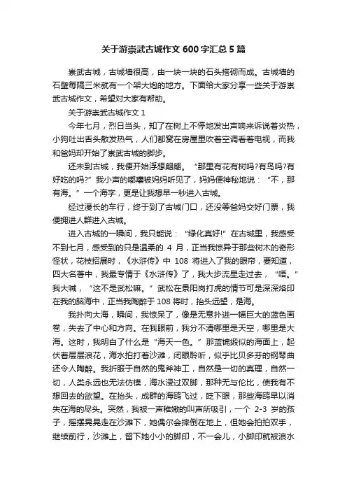 关于游崇武古城作文600字汇总5篇