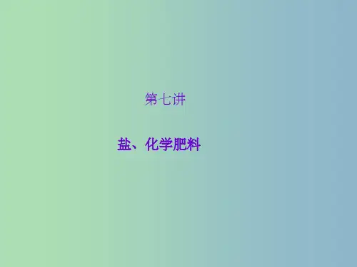 中考化学总复习 第7讲 盐、化学肥料
