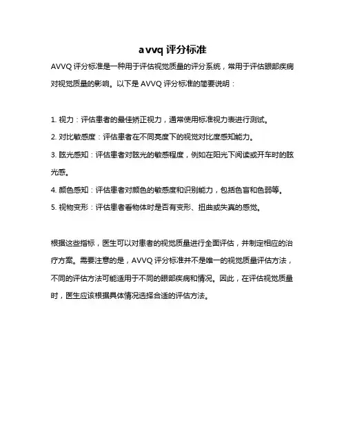 avvq评分标准