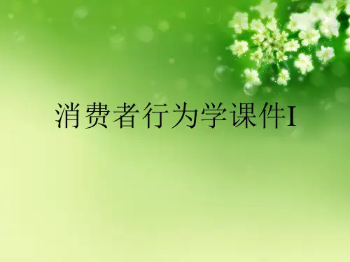 消费者行为学课件I优秀课件