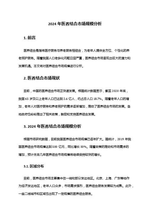 2024年医养结合市场规模分析