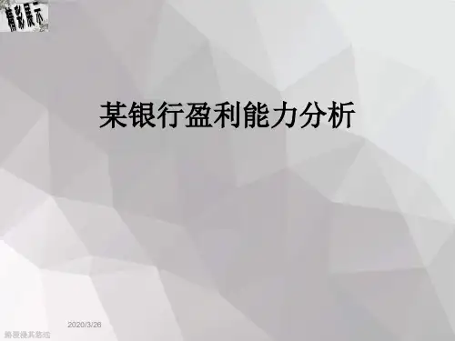 某银行盈利能力分析