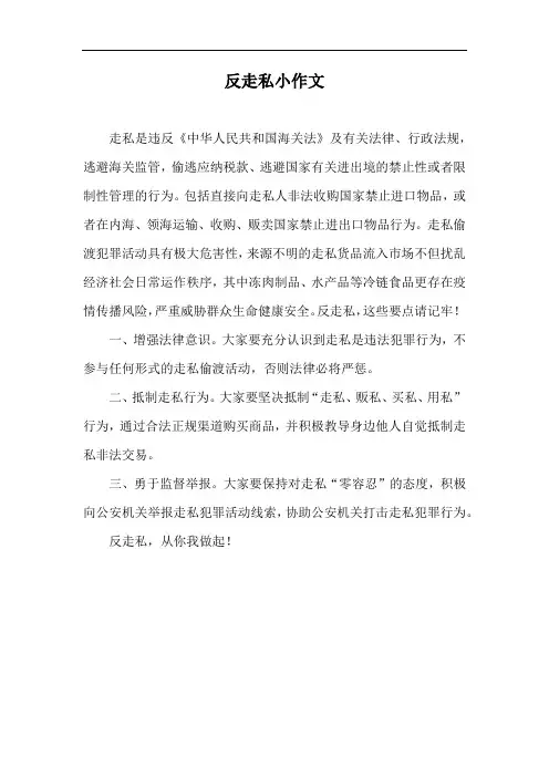 反走私小作文