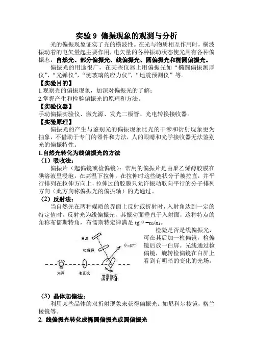 偏振现象的观测与分析