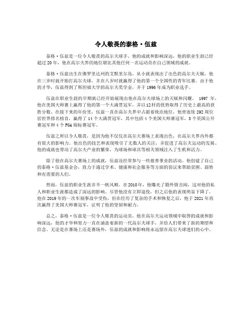 令人敬畏的泰格·伍兹