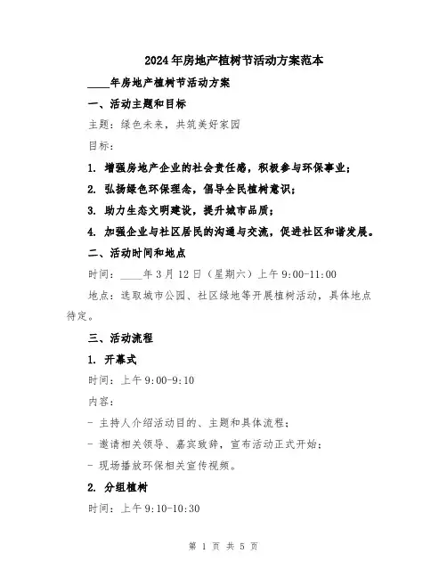 2024年房地产植树节活动方案范本
