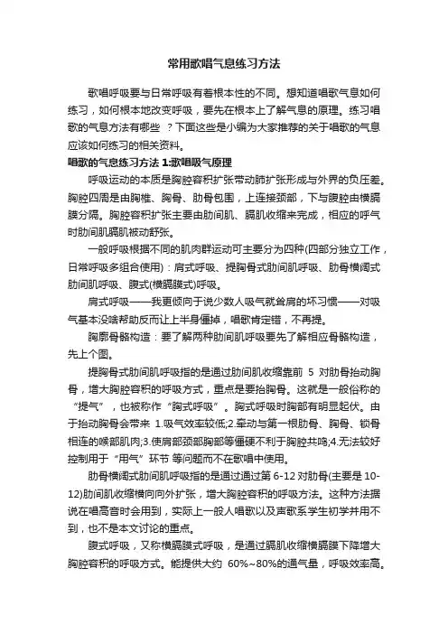 常用歌唱气息练习方法