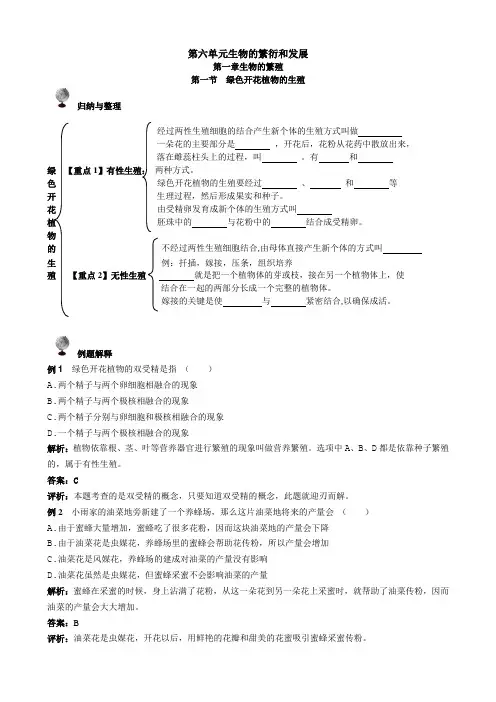 八年级下冀少版生物知识大全