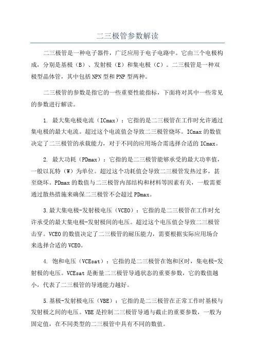 二三极管参数解读