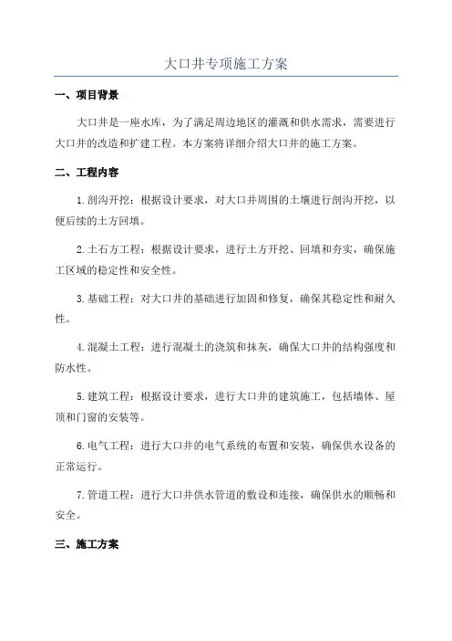 大口井专项施工方案