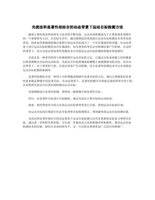 光流法和显著性相结合的动态背景下运动目标检测方法