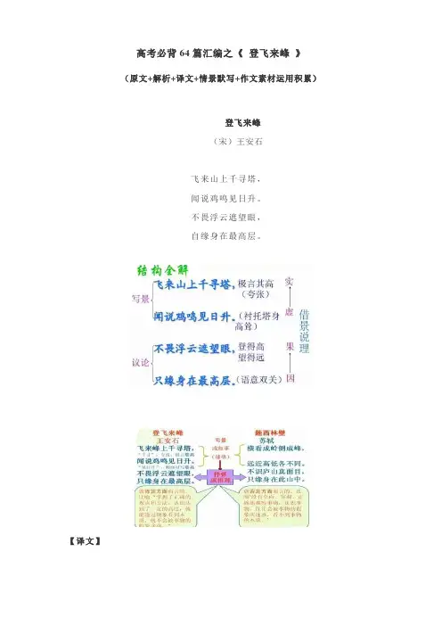 高考必背64篇汇编之《 登飞来峰 》(原文+解析+译文+情景默写)
