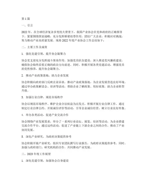 产业协会_年度总结(3篇)