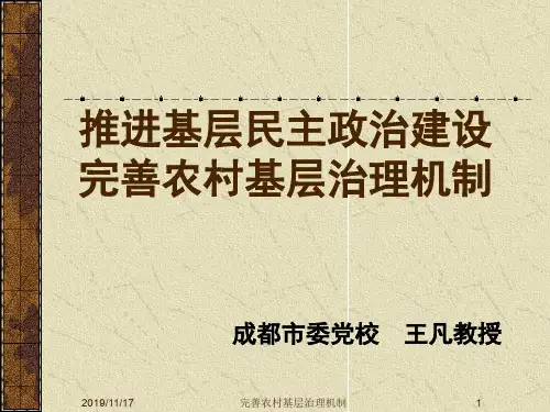 推进基层民主政治建设完善农村基层治理机制(宣讲)