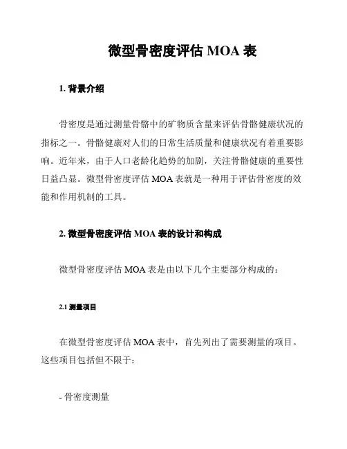 微型骨密度评估MOA表