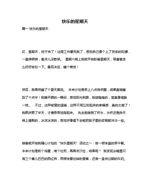 作文《快乐的星期天》