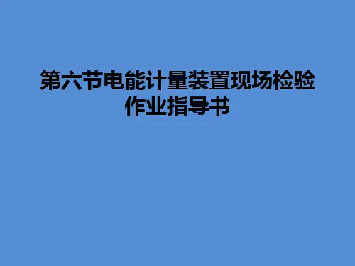 中国南方电网有限责任公司电能计量装置现场检验作业指导书