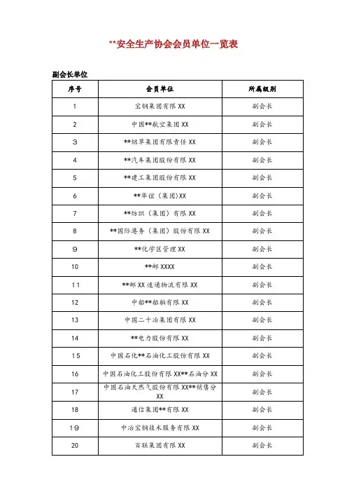上海市安全生产协会会员单位一览表.docx