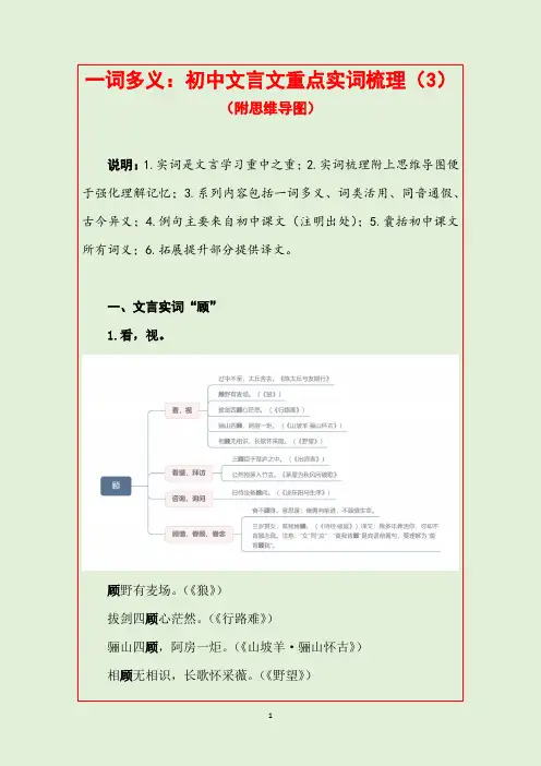 初中文言文重点实词梳理(附思维导图)(3)