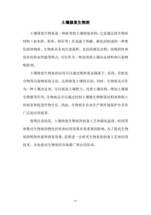 土壤修复生物炭