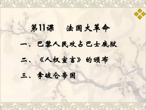 九年级历史上册第11课法国大革命课件岳麓版