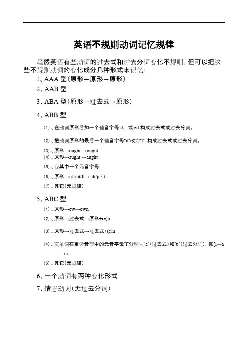 (完整版)不规则动词过去式和过去分词表(附音标)(可编辑修改word版)