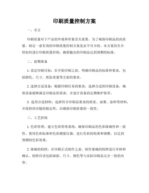 印刷质量控制方案