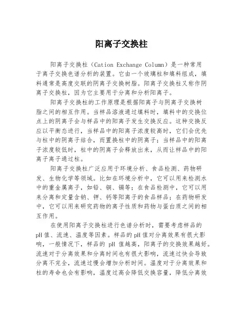 阳离子交换柱