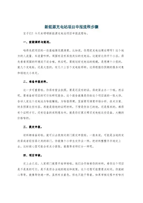新能源充电站项目申报流程步骤