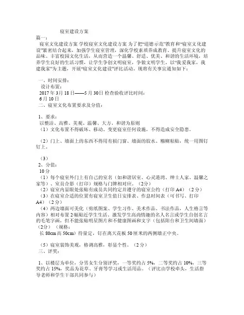 寝室建设方案
