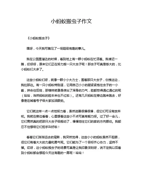 小蚂蚁搬虫子的优秀作文