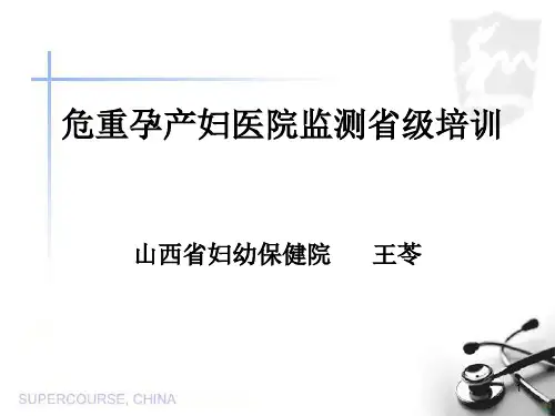 危重孕产妇医院监测培训PPT课件