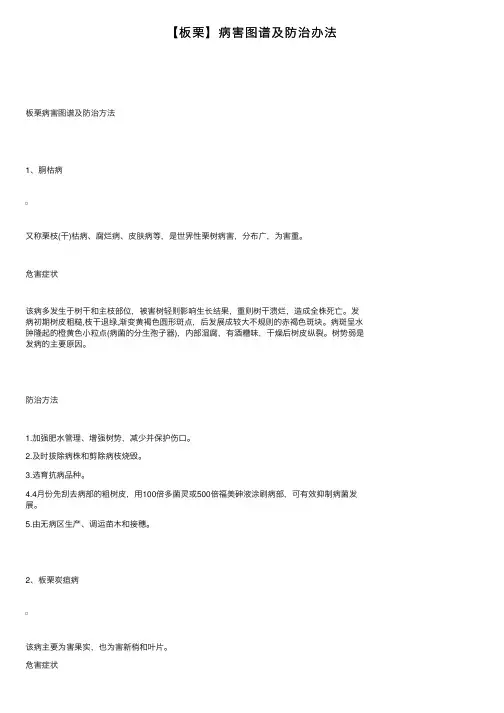 【板栗】病害图谱及防治办法