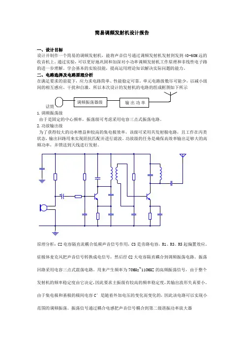 小功率调频发射机