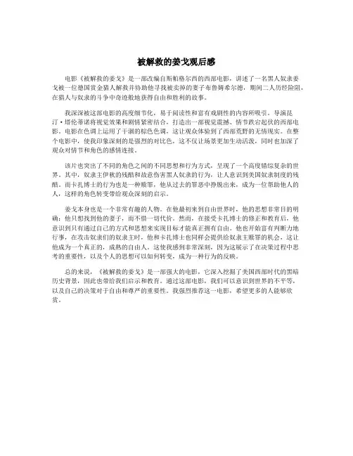 被解救的姜戈观后感