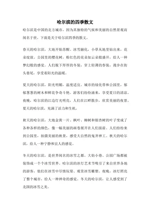 哈尔滨的四季散文