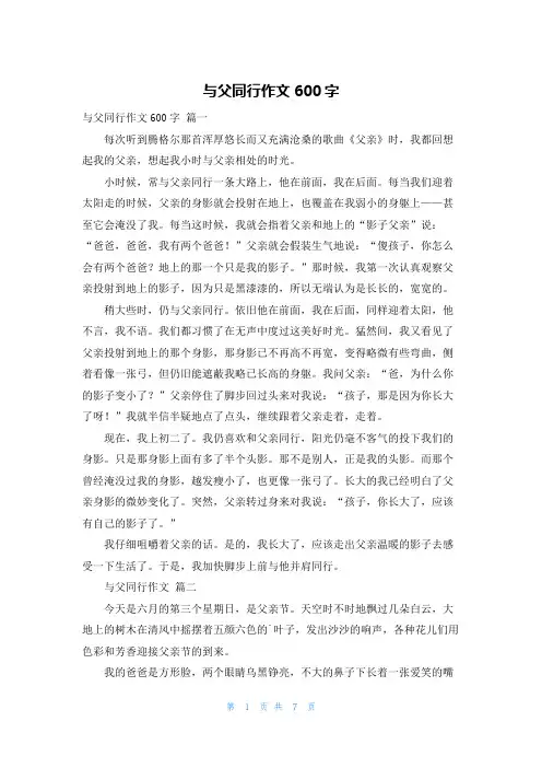 与父同行作文600字