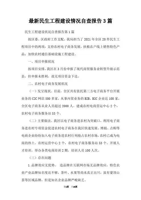 最新民生工程建设情况自查报告3篇
