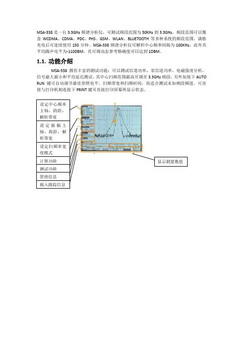 MSA-338频谱仪功能及使用介绍