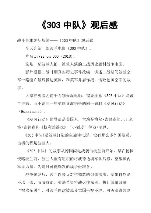 《303中队》观后感