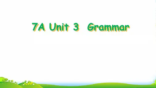 牛津译林 初中英语七年级上册Unit 3 Grammar-课件