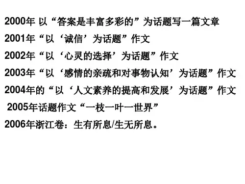 历年浙江高考作文题目